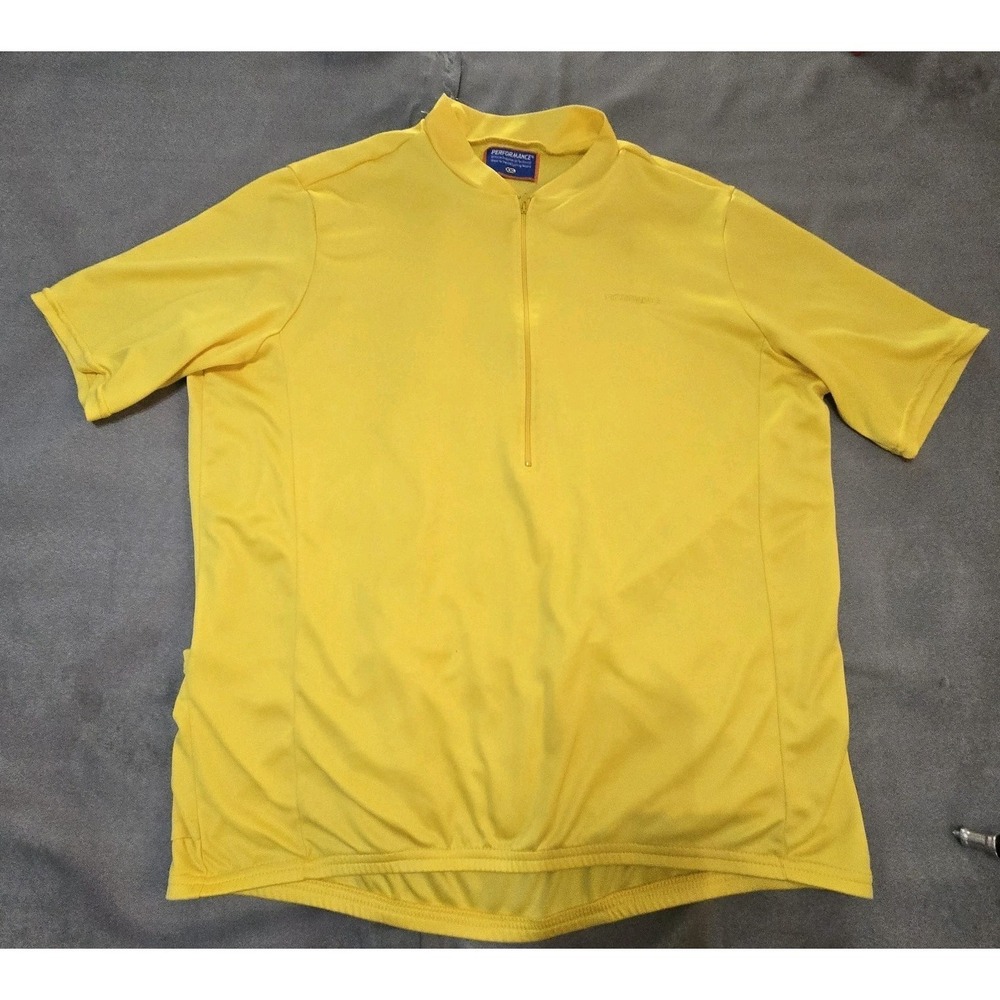 Performance Cycling Jersey Mens XL Yellow Short Sleeve Road Bike MTB Bicycle Shi